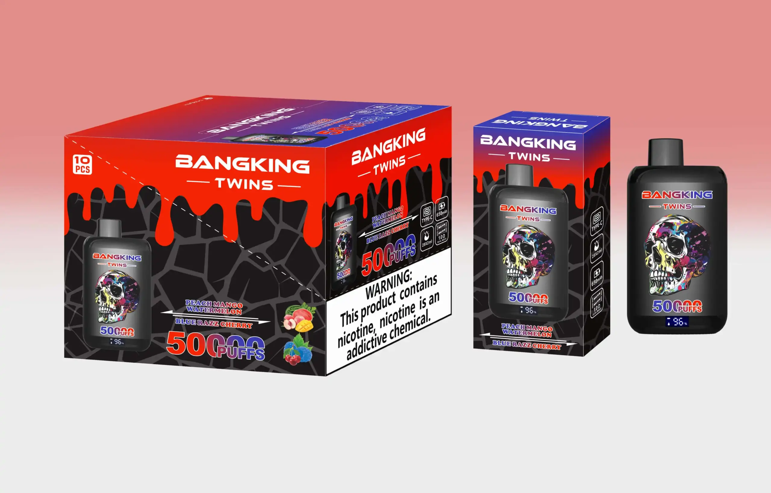 Pfirsich Mango Wassermelone / Blaue Himbeere Kirsche