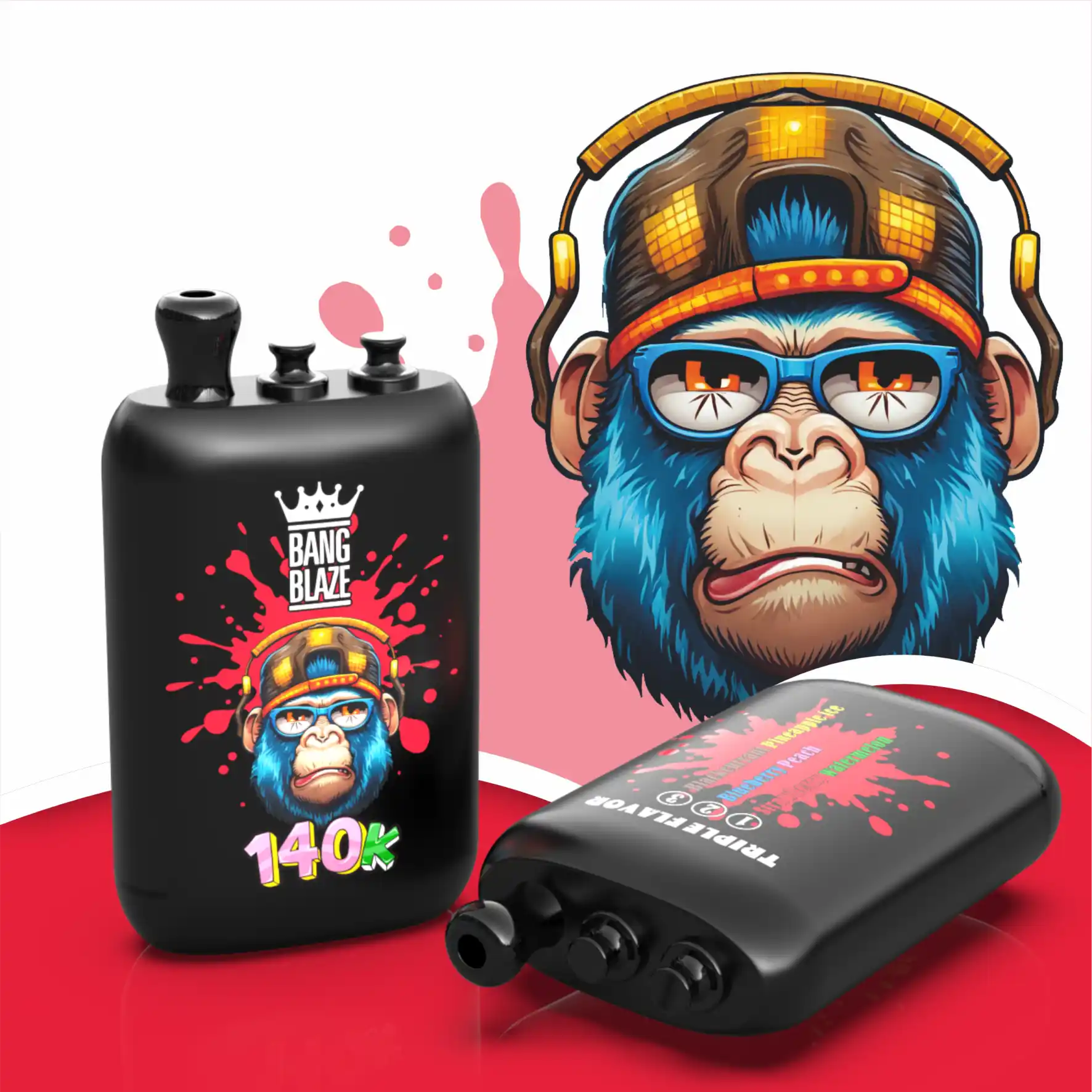 Erdbeer Wassermelone / Blaubeere Pfirsich / Schwarze Johannisbeere Ananas Eis