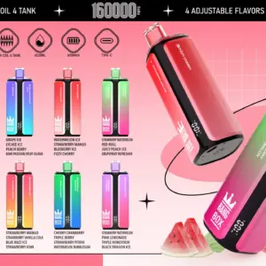 Bang Box 160000 Züge Einweg Vape – 4 Geschmacksrichtungen einstellbar