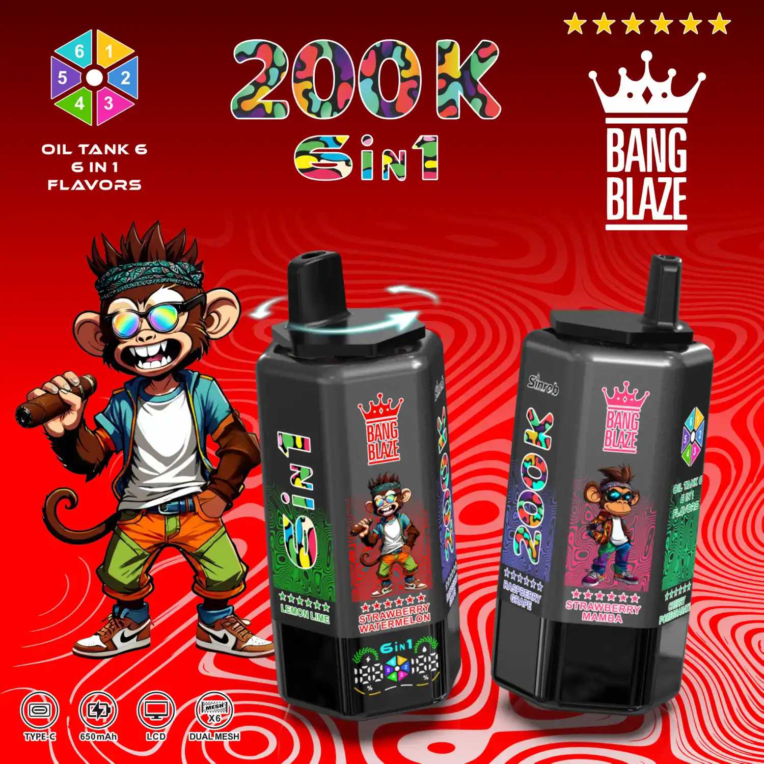 BANG BLAZE 200K Züge 6-in-1 Einweg Vape – Bild 12