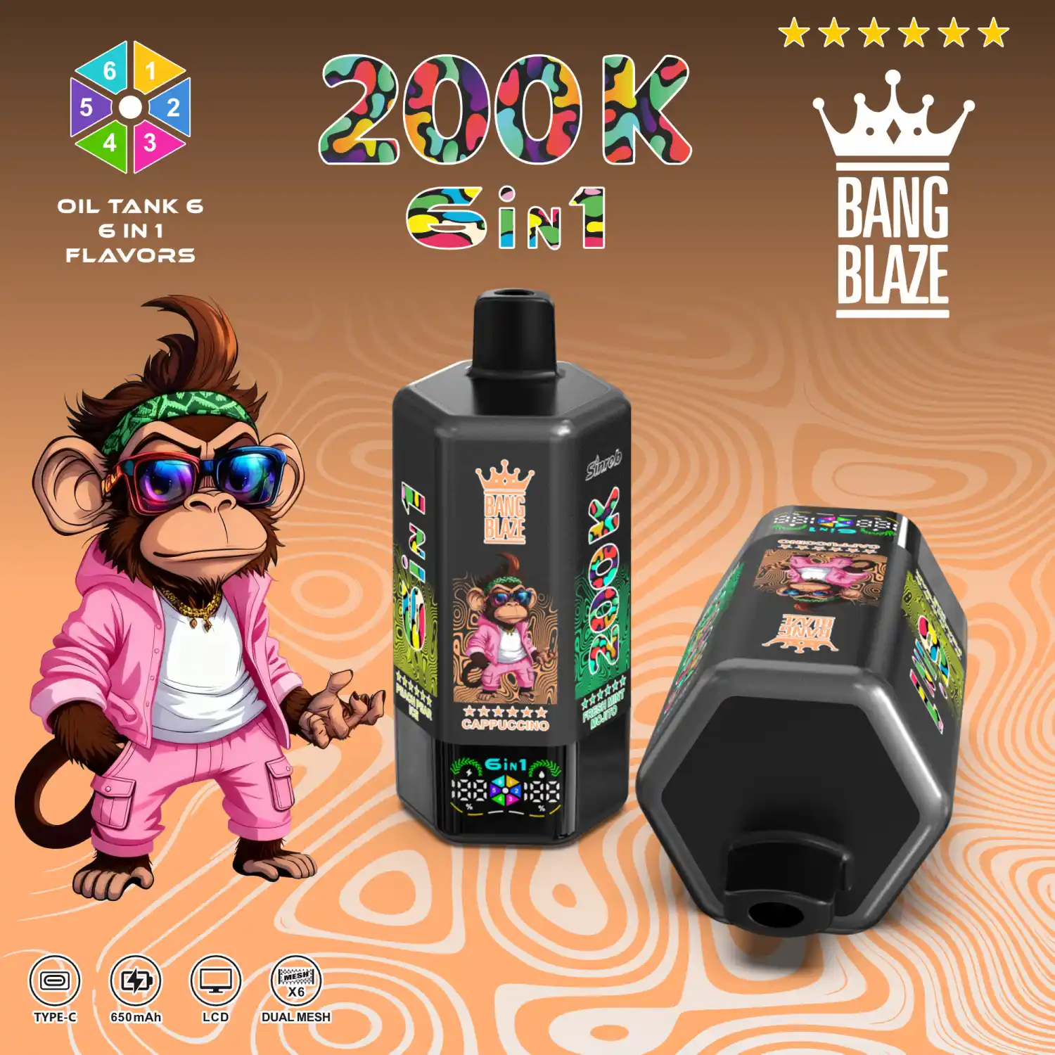 BANG BLAZE 200K Züge 6-in-1 Einweg Vape – Bild 2