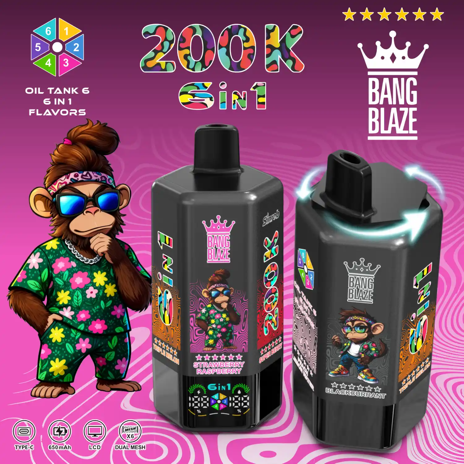BANG BLAZE 200K Züge 6-in-1 Einweg Vape – Bild 13