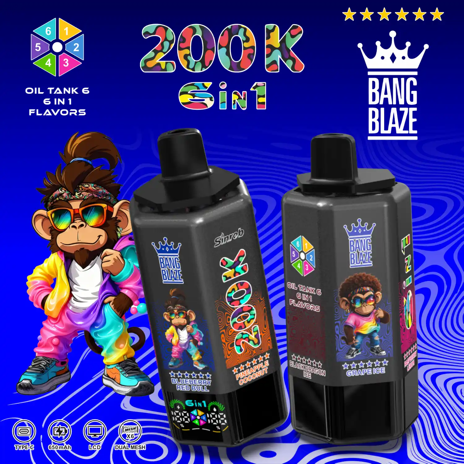BANG BLAZE 200K Züge 6-in-1 Einweg Vape – Bild 10