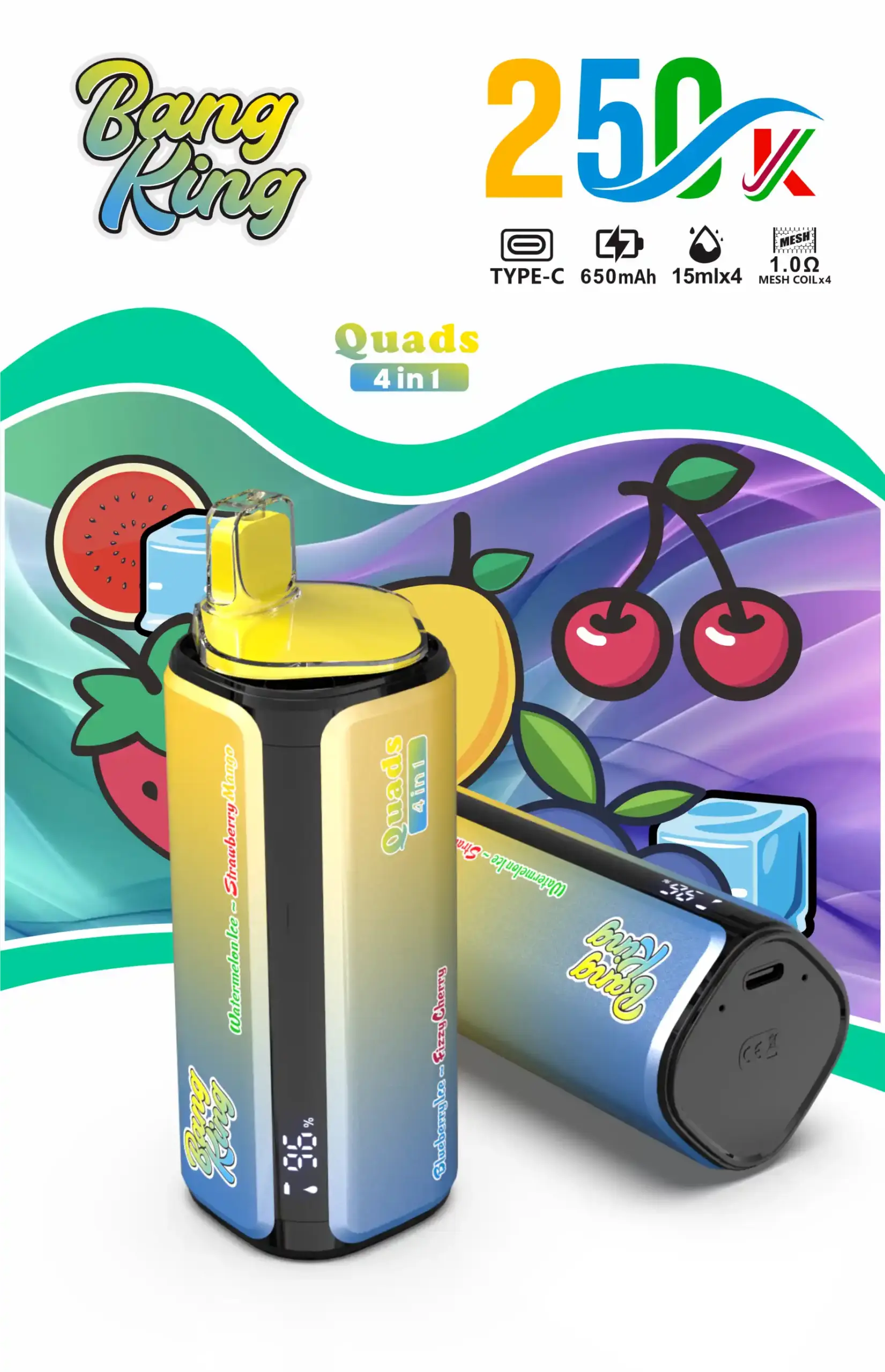 Bang King 250K Einweg Vape mit 4-in-1-Aromen und 250000 Zügen – Bild 6