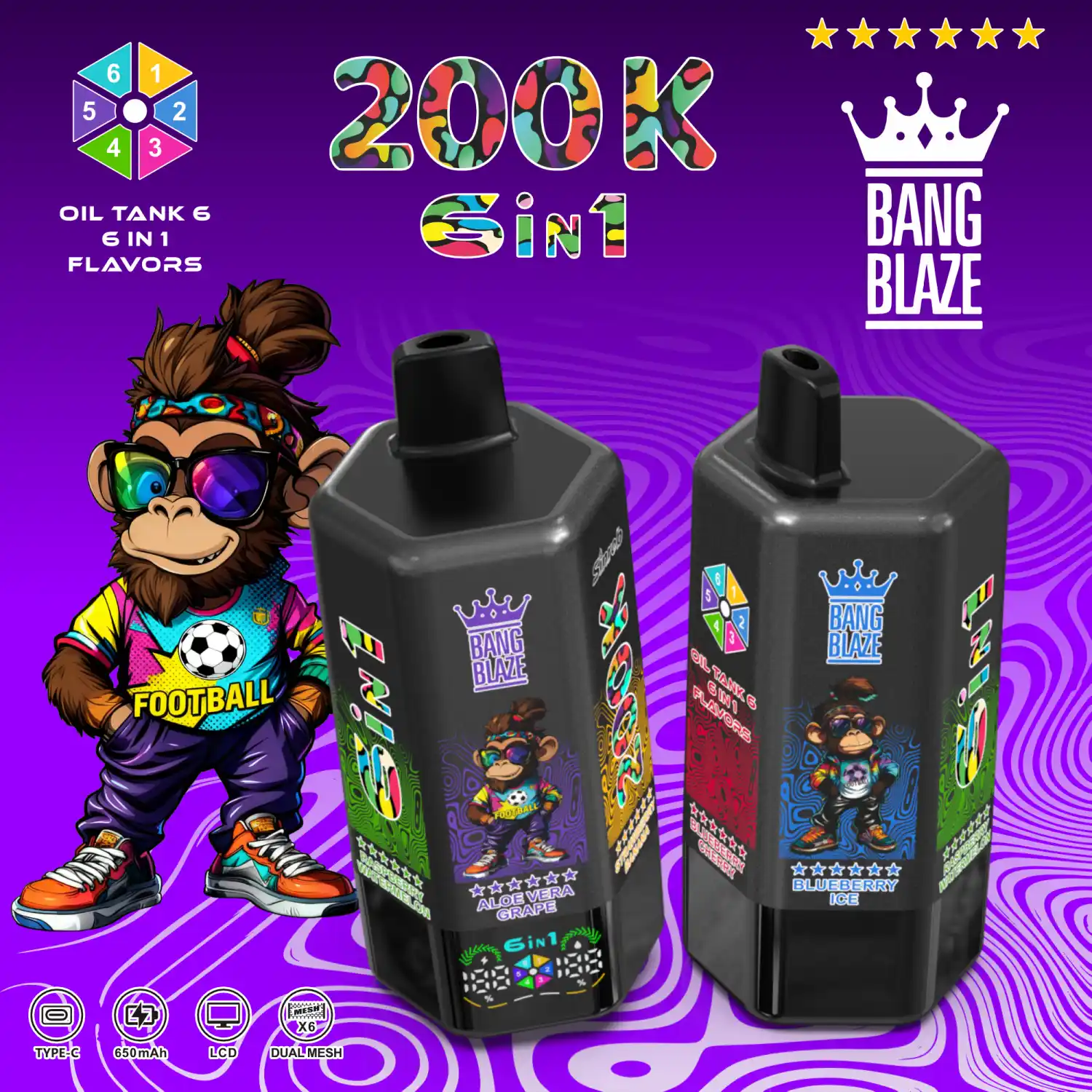 BANG BLAZE 200K Züge 6-in-1 Einweg Vape