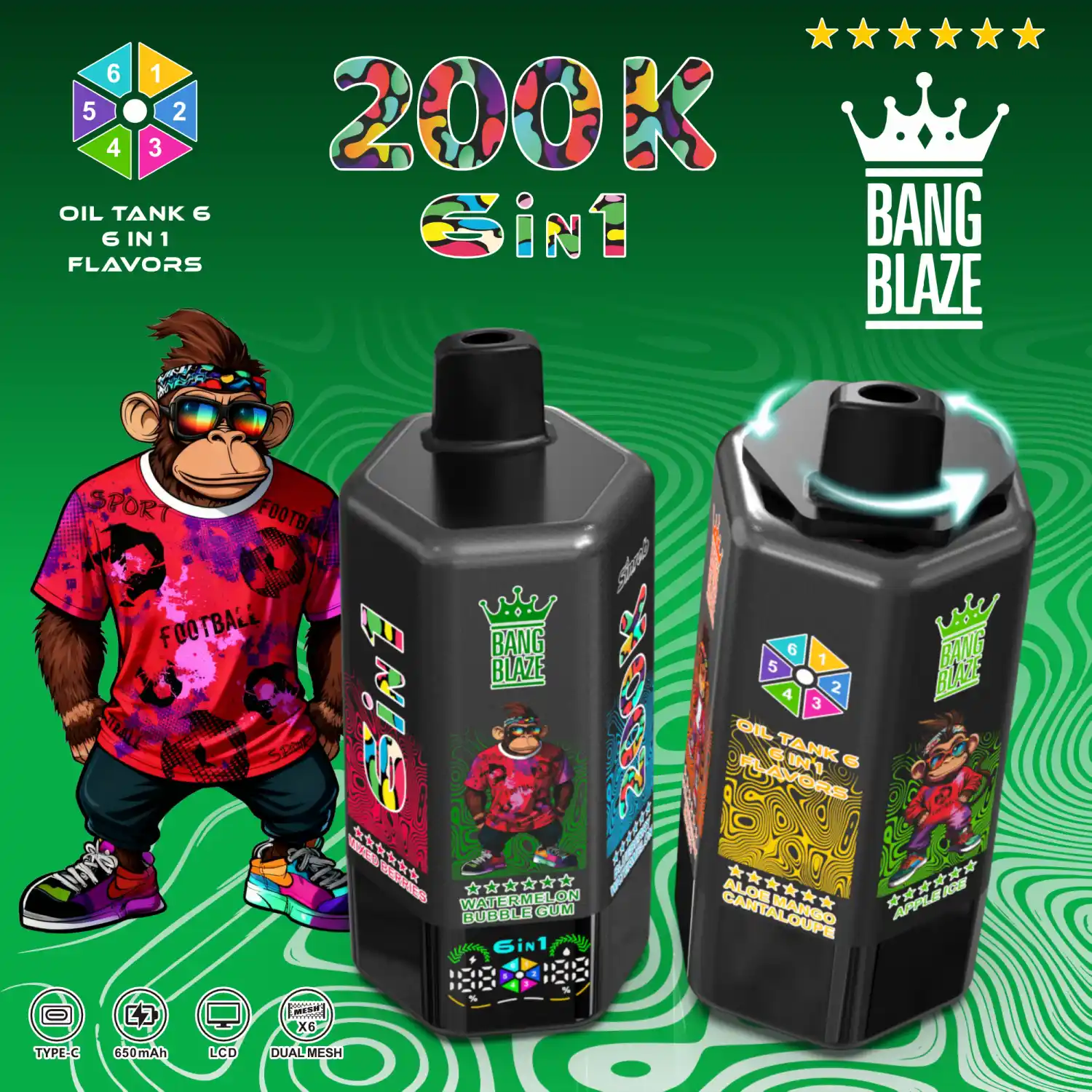 BANG BLAZE 200K Züge 6-in-1 Einweg Vape – Bild 8
