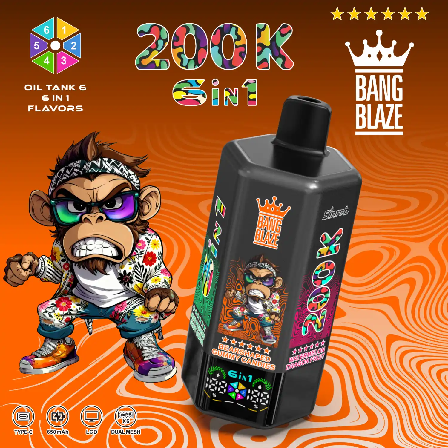 BANG BLAZE 200K Züge 6-in-1 Einweg Vape – Bild 7