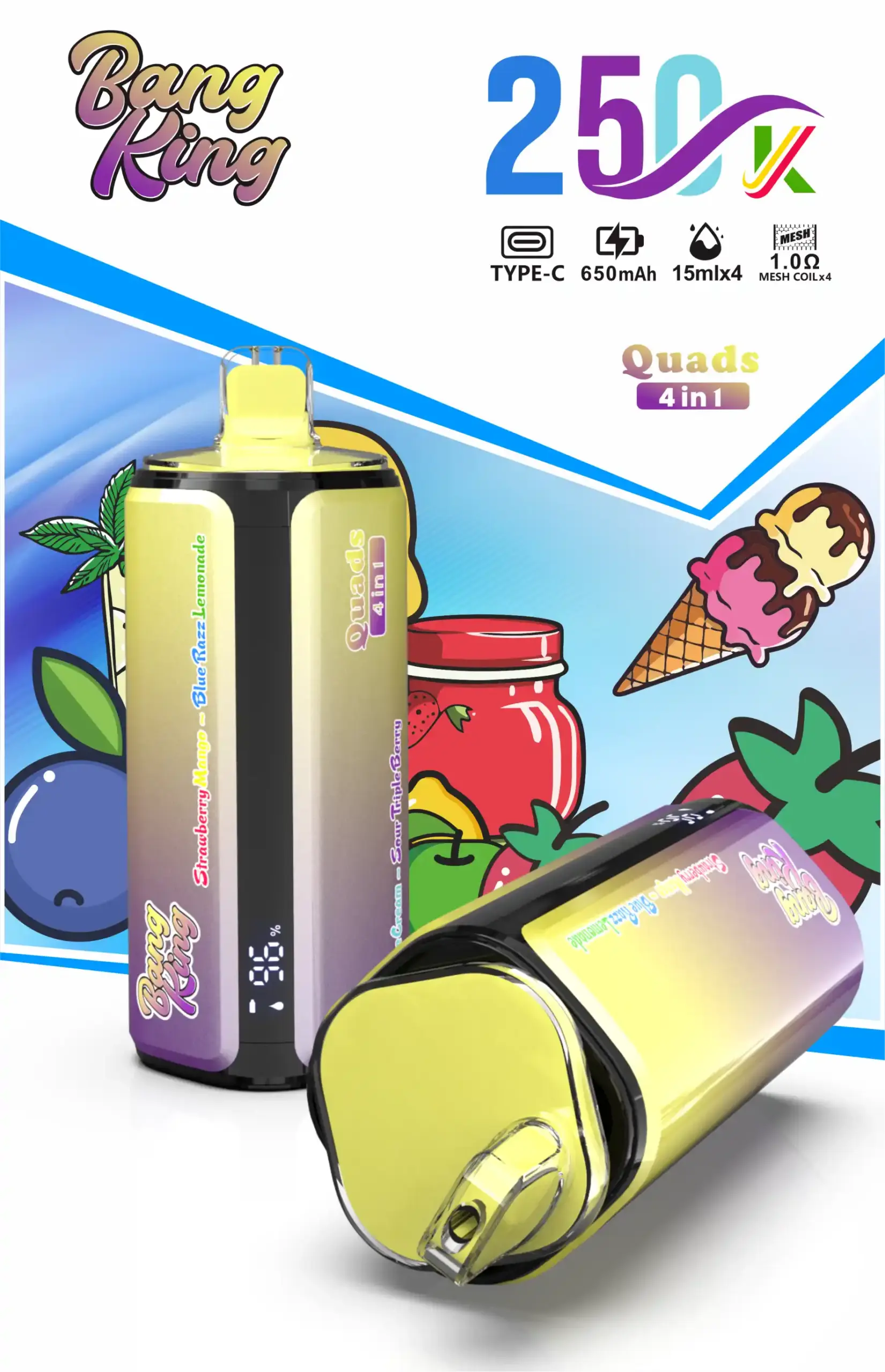 Bang King 250K Einweg Vape mit 4-in-1-Aromen und 250000 Zügen – Bild 4