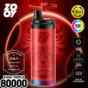 ZOOY King Triple 80K Big Puff Vape mit 3IN1 Flavors