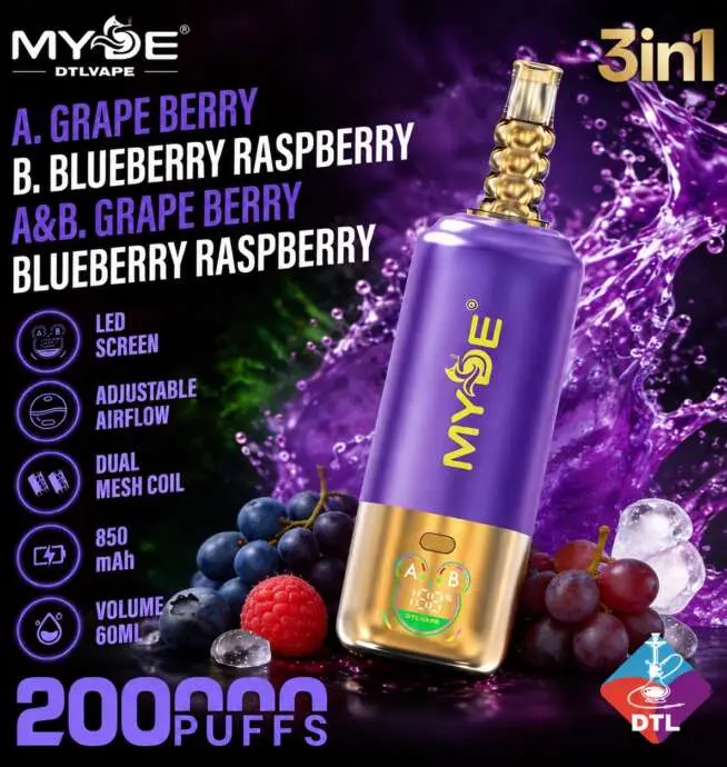 MYDE DTL 200K 3-in-1 Big Puff Vape mit LED-Display – Bild 6
