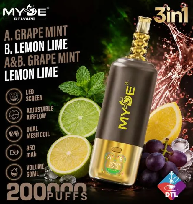 MYDE DTL 200K 3-in-1 Big Puff Vape mit LED-Display – Bild 5