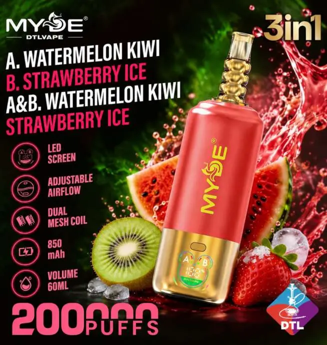 MYDE DTL 200K 3-in-1 Big Puff Vape mit LED-Display – Bild 3