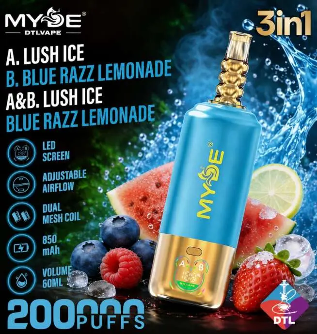 MYDE DTL 200K 3-in-1 Big Puff Vape mit LED-Display